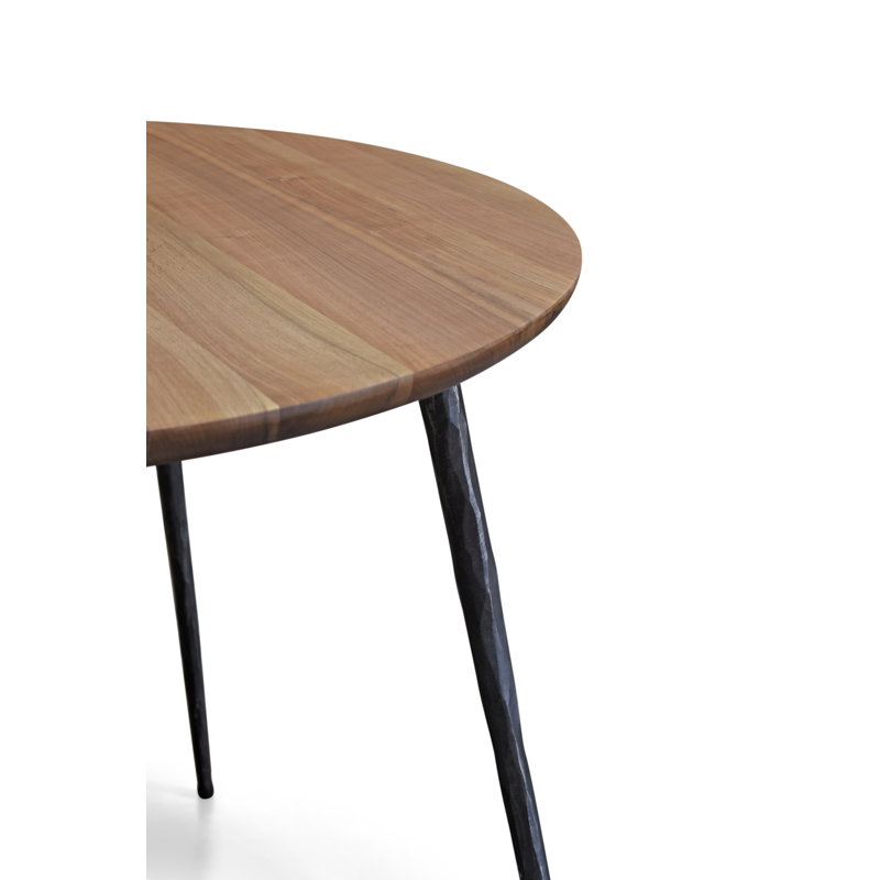 17 Stories Glide Solid Walnut Round Dining Table, 36" Diameter Wayfair